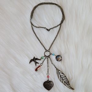 ❤️FUC Brighton Antique Brass Rustic Boho Bird Butterfly Leaf Fashion Necklace